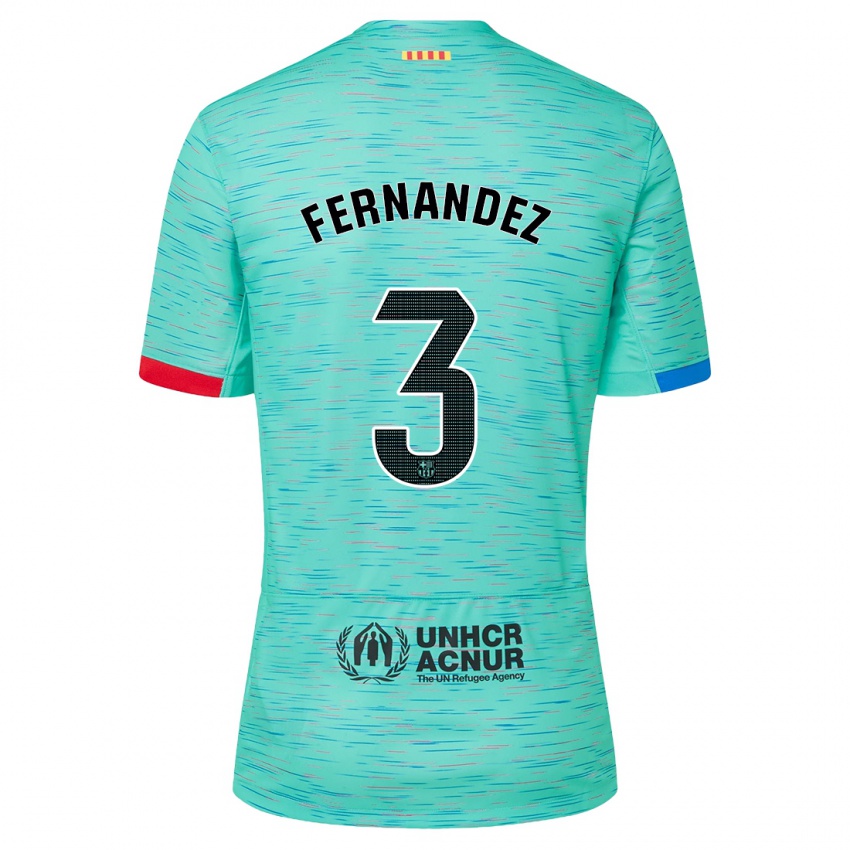 Niño Camiseta Jana Fernandez #3 Aguamarina Clara Equipación Tercera 2023/24 La Camisa