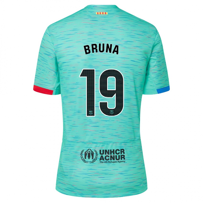 Niño Camiseta Bruna Vilamala #19 Aguamarina Clara Equipación Tercera 2023/24 La Camisa
