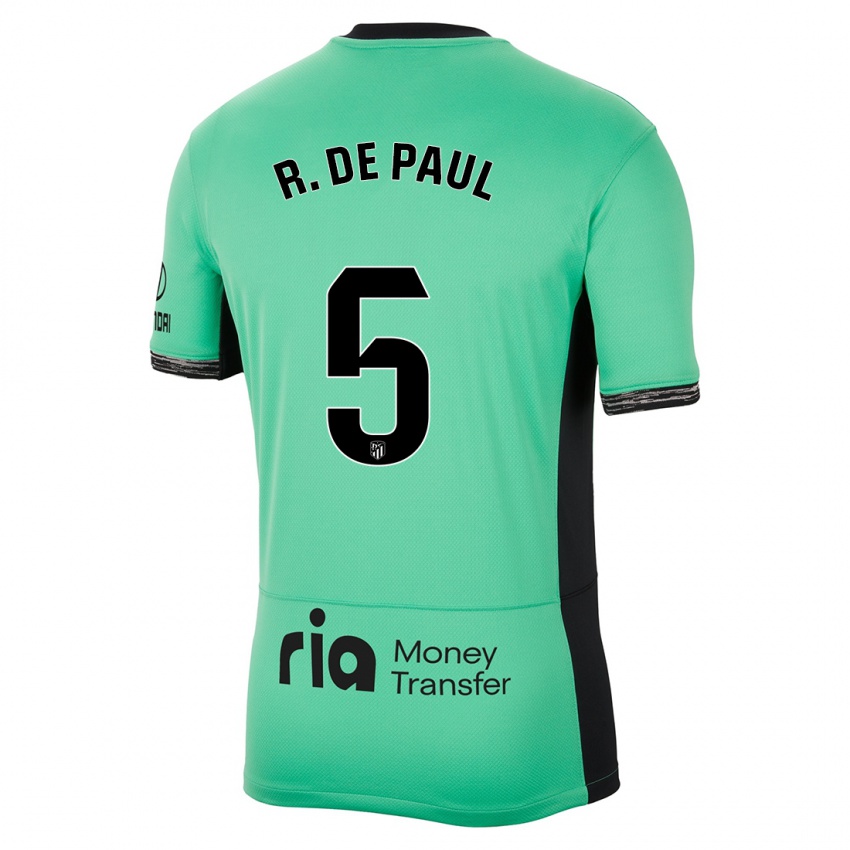 Niño Camiseta Rodrigo De Paul #5 Primavera Verde Equipación Tercera 2023/24 La Camisa
