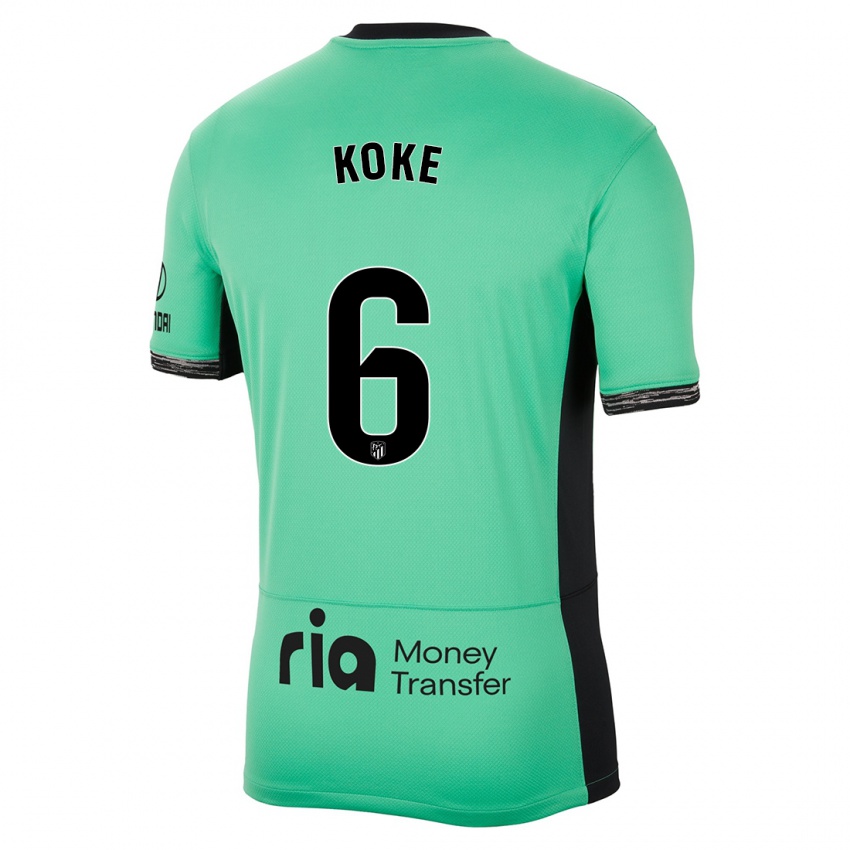Niño Camiseta Koke #6 Primavera Verde Equipación Tercera 2023/24 La Camisa