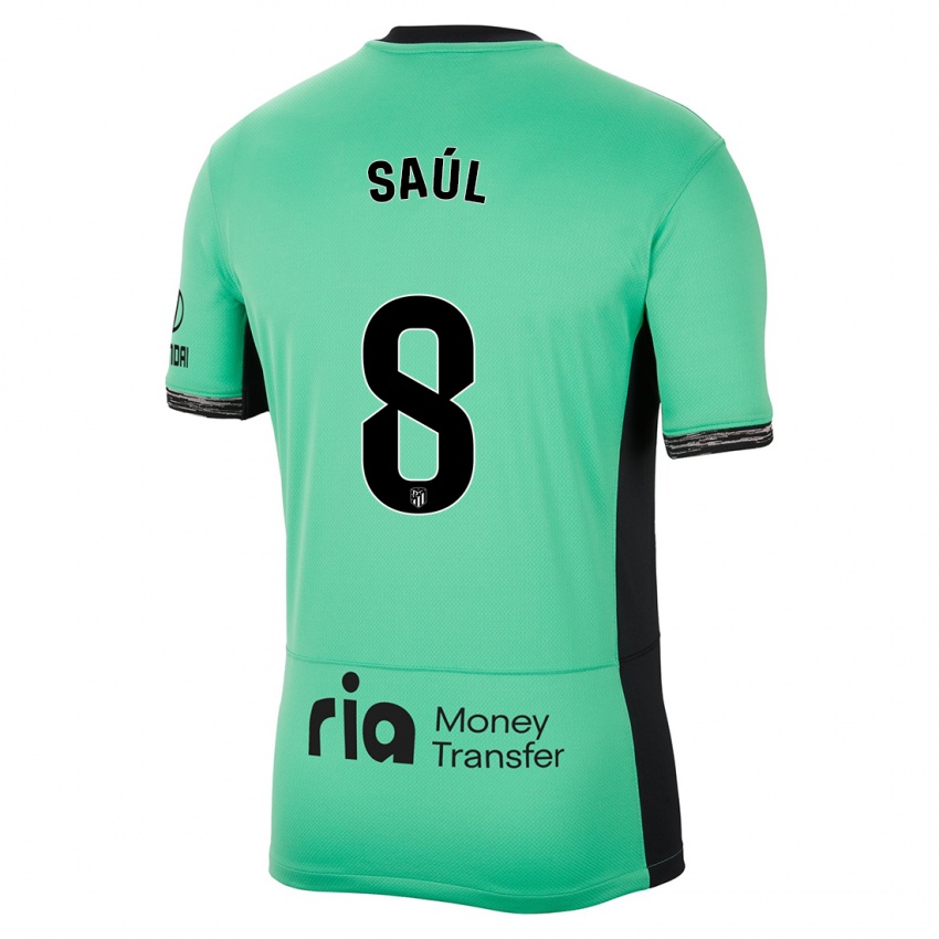 Niño Camiseta Saul Niguez #8 Primavera Verde Equipación Tercera 2023/24 La Camisa