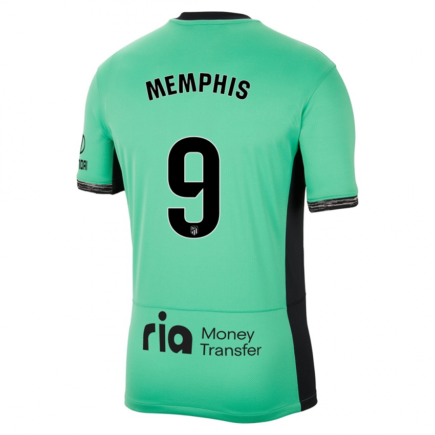 Niño Camiseta Memphis Depay #9 Primavera Verde Equipación Tercera 2023/24 La Camisa