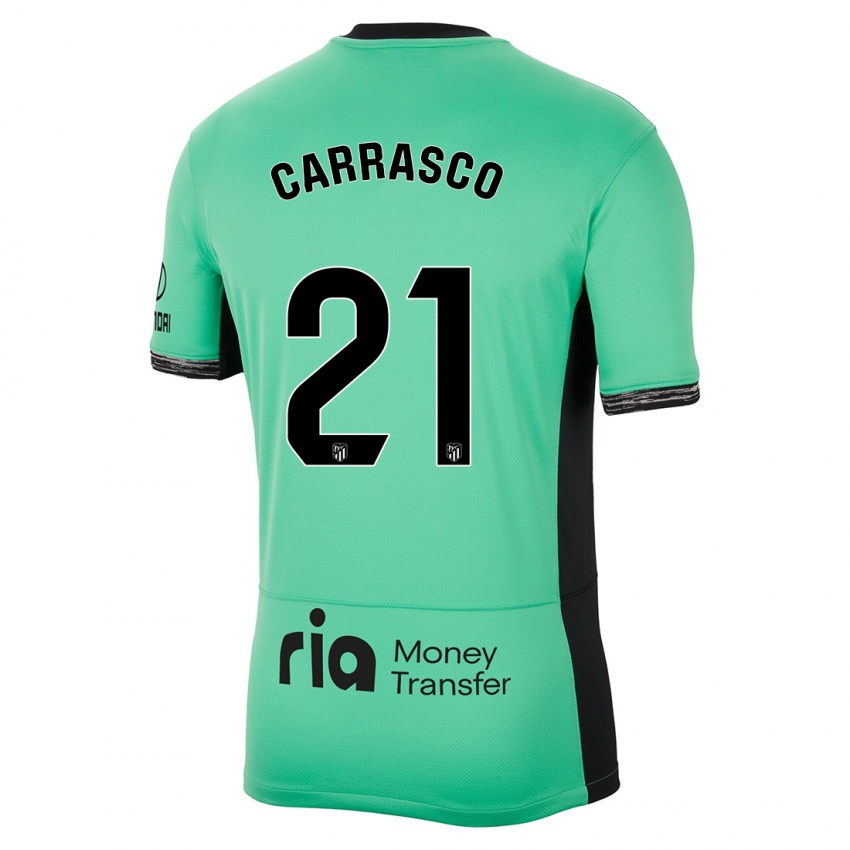 Niño Camiseta Yannick Carrasco #21 Primavera Verde Equipación Tercera 2023/24 La Camisa