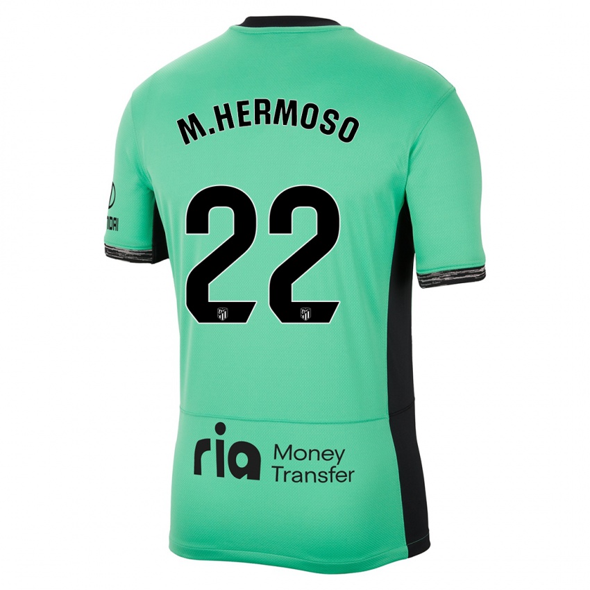Niño Camiseta Mario Hermoso #22 Primavera Verde Equipación Tercera 2023/24 La Camisa