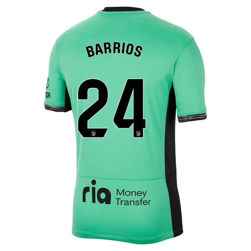 Niño Camiseta Pablo Barrios #24 Primavera Verde Equipación Tercera 2023/24 La Camisa