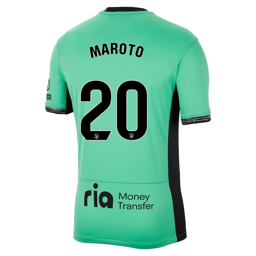 Niño Camiseta Mario Maroto #20 Primavera Verde Equipación Tercera 2023/24 La Camisa