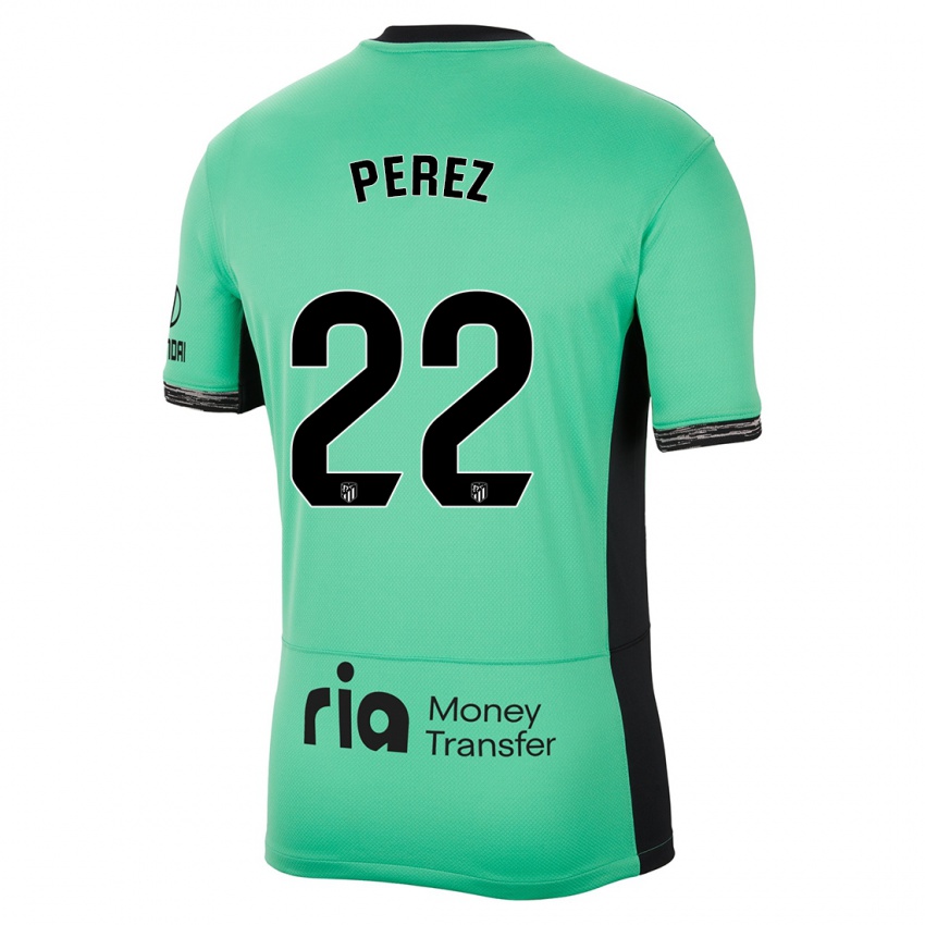 Niño Camiseta Pablo Pérez #22 Primavera Verde Equipación Tercera 2023/24 La Camisa