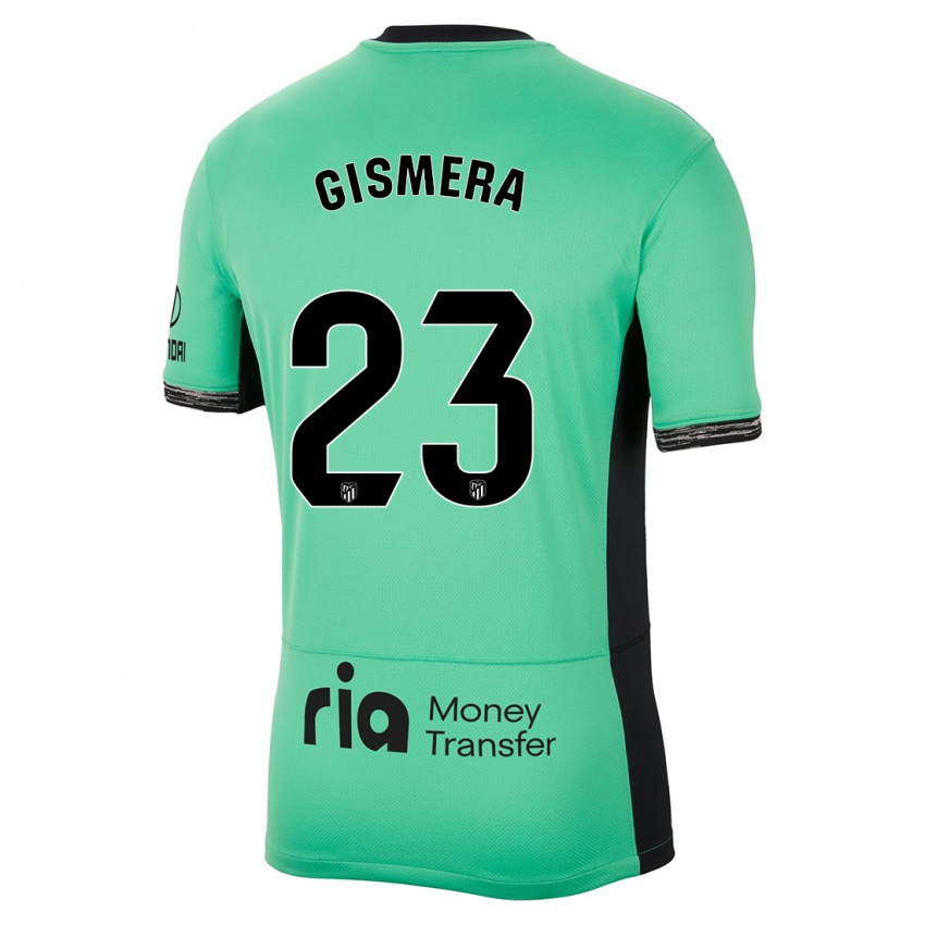 Niño Camiseta Aitor Gismera #23 Primavera Verde Equipación Tercera 2023/24 La Camisa