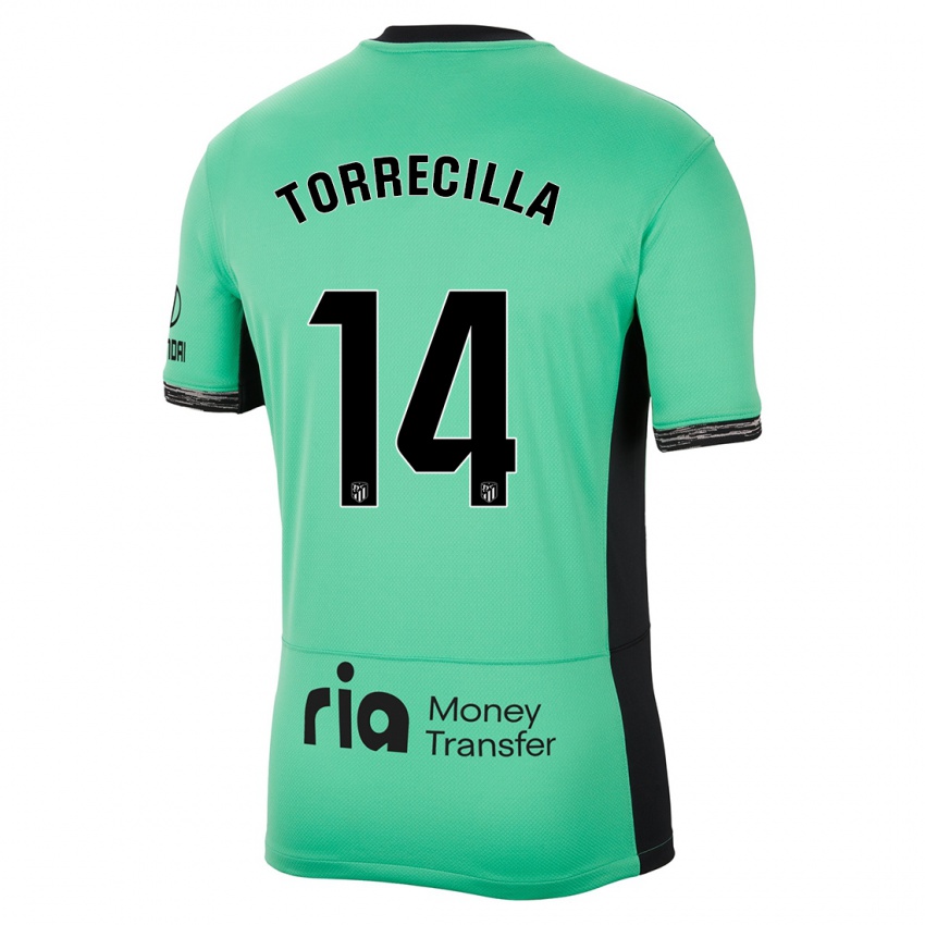 Niño Camiseta Virginia Torrecilla #14 Primavera Verde Equipación Tercera 2023/24 La Camisa