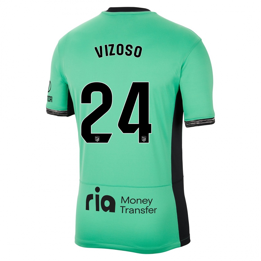 Niño Camiseta Paula Vizoso #24 Primavera Verde Equipación Tercera 2023/24 La Camisa