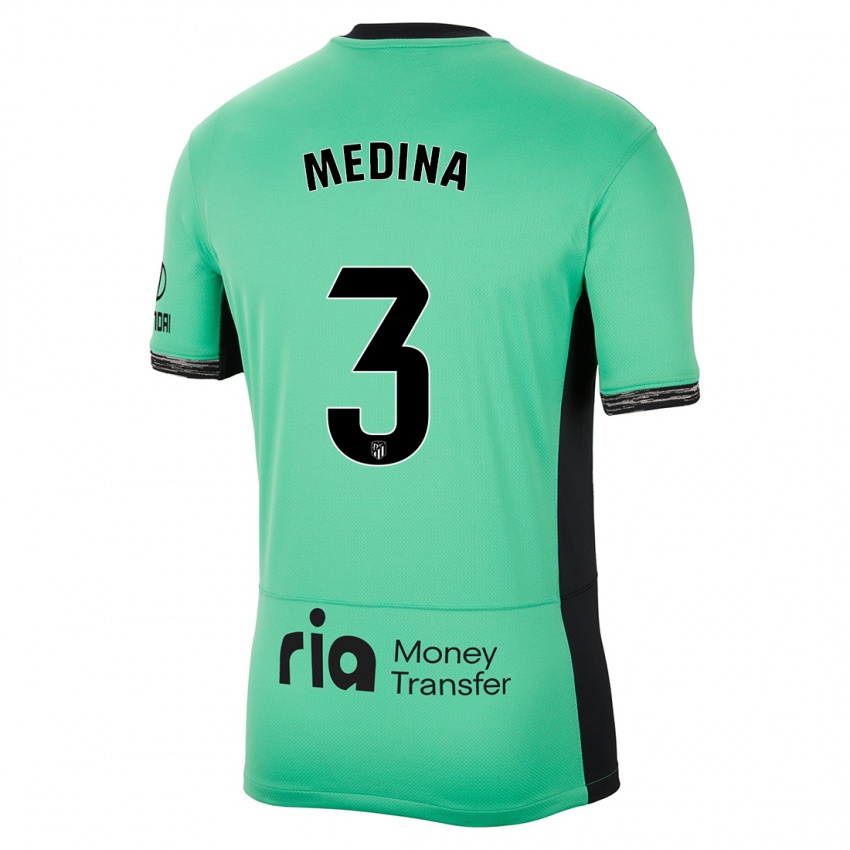 Niño Camiseta Andrea Medina #3 Primavera Verde Equipación Tercera 2023/24 La Camisa