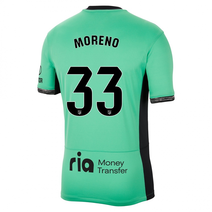 Niño Camiseta Alberto Moreno #33 Primavera Verde Equipación Tercera 2023/24 La Camisa