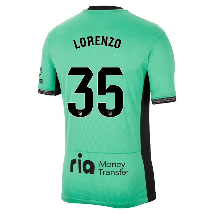 Niño Camiseta Diego Lorenzo #35 Primavera Verde Equipación Tercera 2023/24 La Camisa
