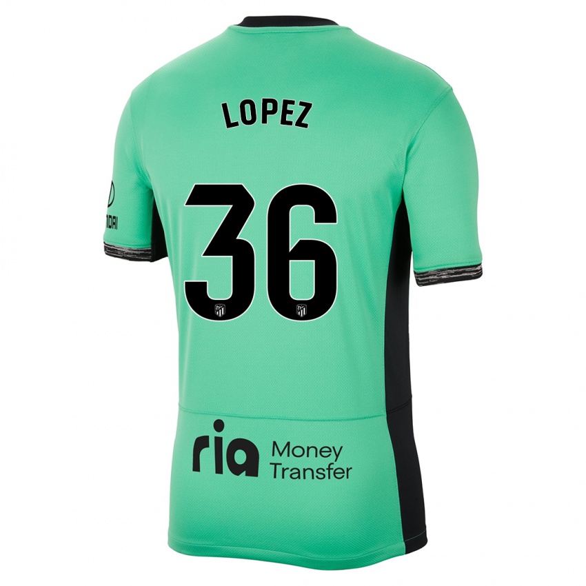 Niño Camiseta David Lopez #36 Primavera Verde Equipación Tercera 2023/24 La Camisa