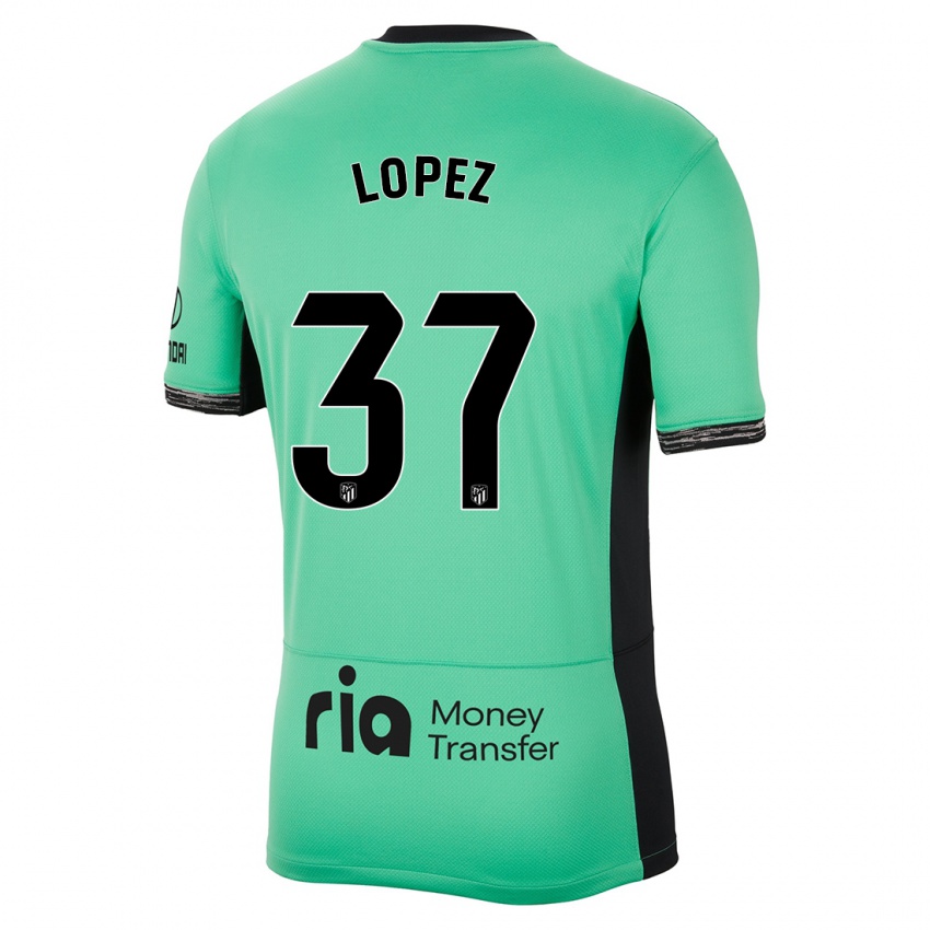 Niño Camiseta Alex Lopez #37 Primavera Verde Equipación Tercera 2023/24 La Camisa