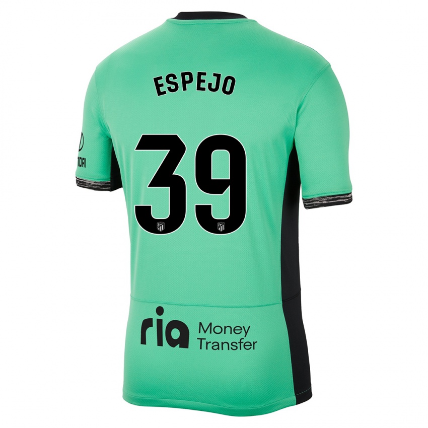 Niño Camiseta Diego Espejo #39 Primavera Verde Equipación Tercera 2023/24 La Camisa