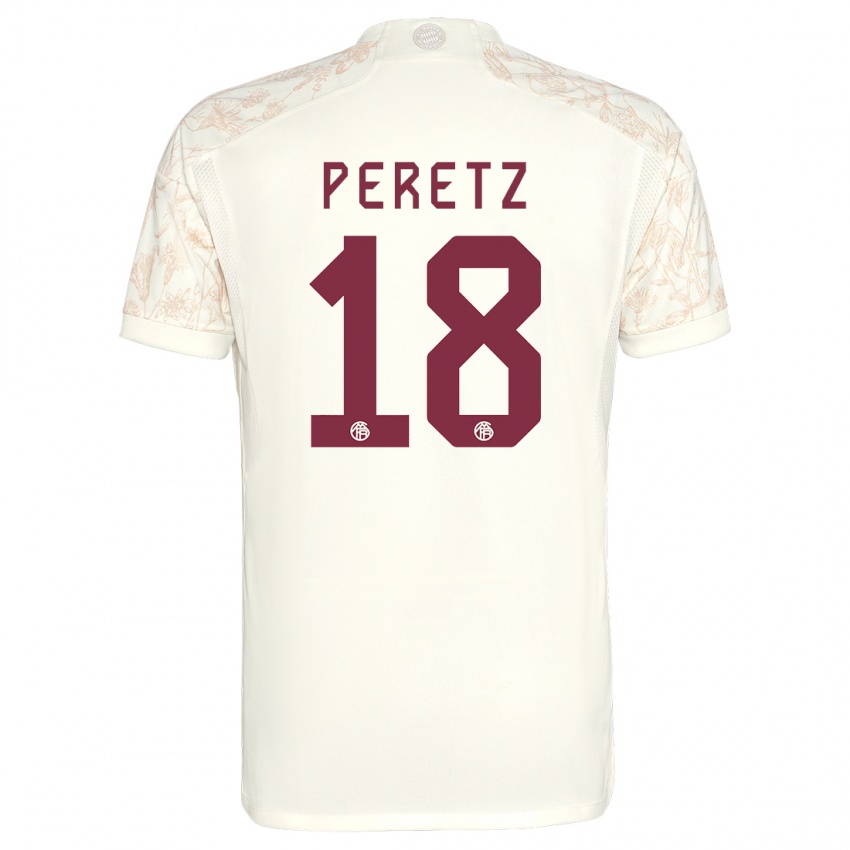 Niño Camiseta Daniel Peretz #18 Blanquecino Equipación Tercera 2023/24 La Camisa