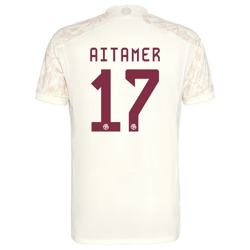 Niño Camiseta Younes Aitamer #17 Blanquecino Equipación Tercera 2023/24 La Camisa