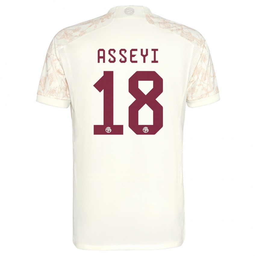 Niño Camiseta Viviane Asseyi #18 Blanquecino Equipación Tercera 2023/24 La Camisa