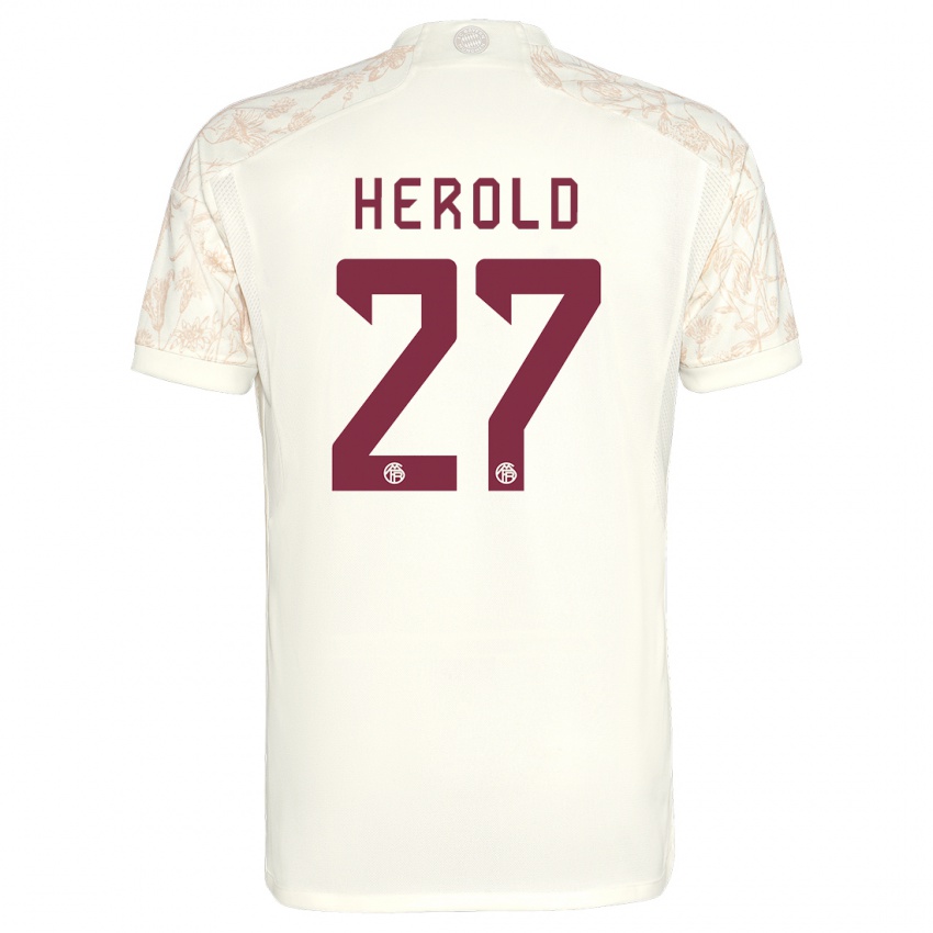 Niño Camiseta David Herold #27 Blanquecino Equipación Tercera 2023/24 La Camisa