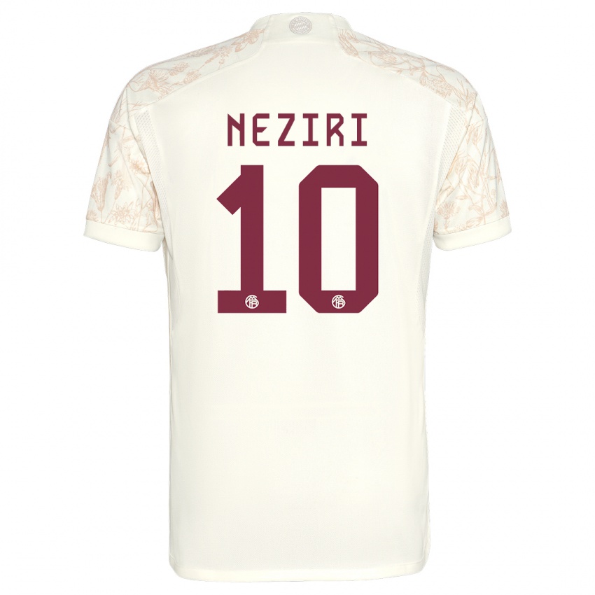 Niño Camiseta Behar Neziri #10 Blanquecino Equipación Tercera 2023/24 La Camisa
