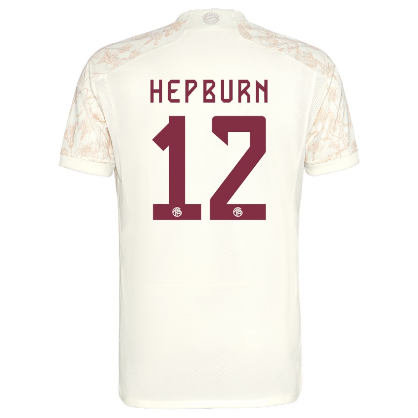 Niño Camiseta Barry Hepburn #12 Blanquecino Equipación Tercera 2023/24 La Camisa