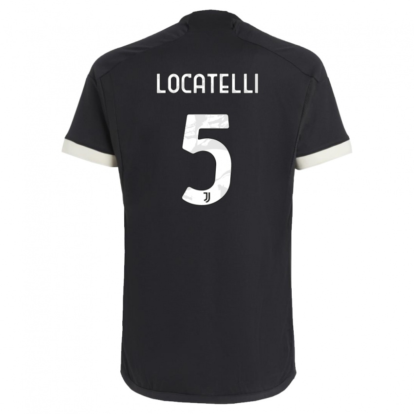Niño Camiseta Manuel Locatelli #5 Negro Equipación Tercera 2023/24 La Camisa