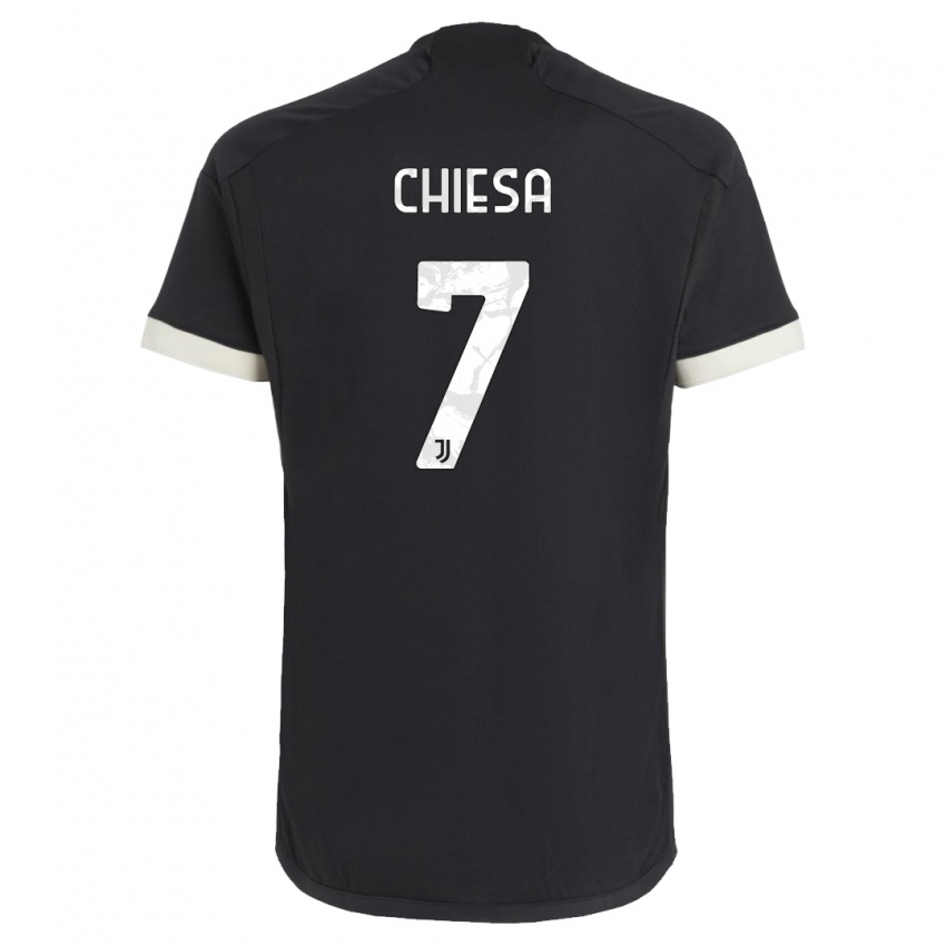 Niño Camiseta Federico Chiesa #7 Negro Equipación Tercera 2023/24 La Camisa
