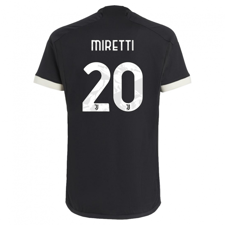 Niño Camiseta Fabio Miretti #20 Negro Equipación Tercera 2023/24 La Camisa