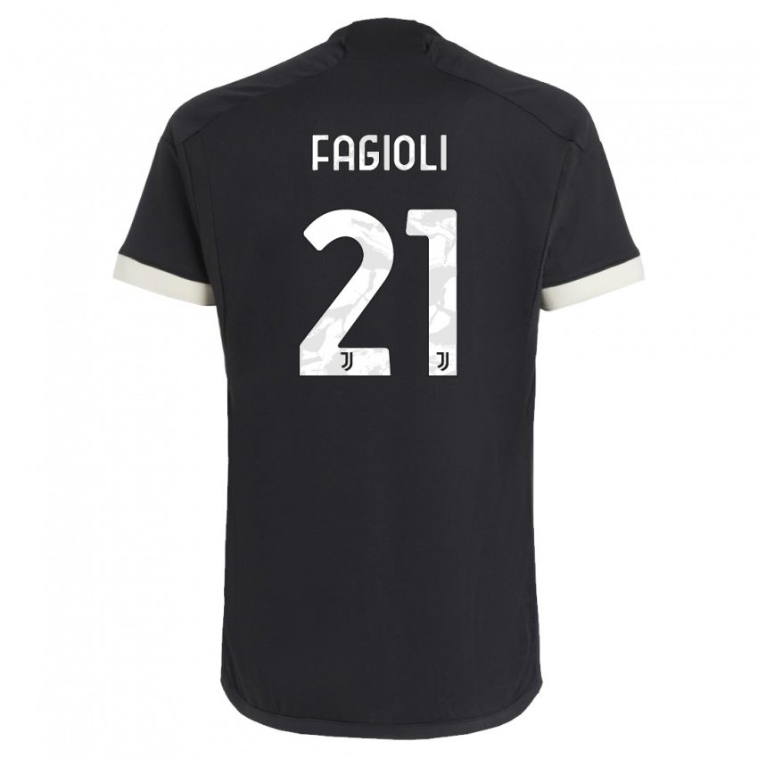 Niño Camiseta Nicolo Fagioli #21 Negro Equipación Tercera 2023/24 La Camisa