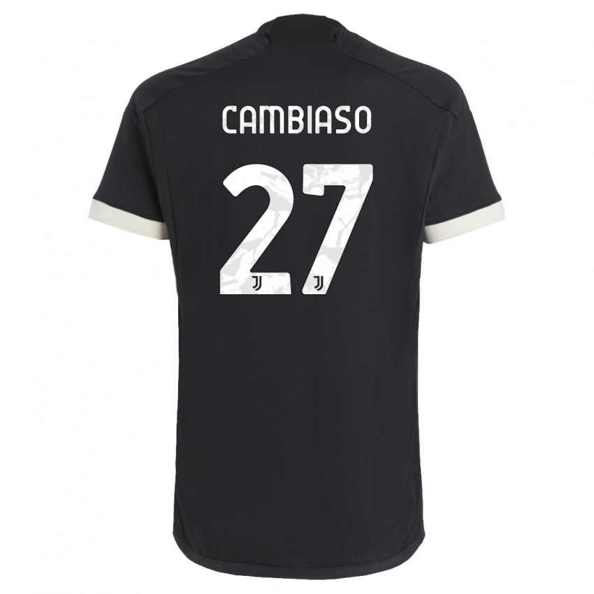 Niño Camiseta Andrea Cambiaso #27 Negro Equipación Tercera 2023/24 La Camisa