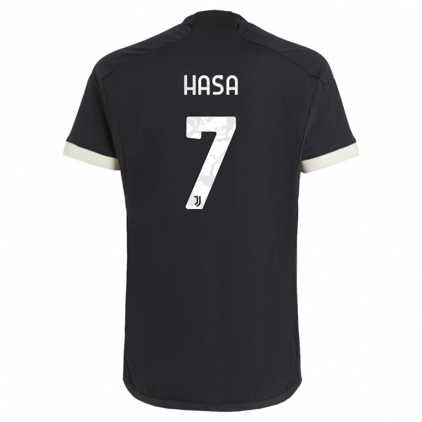 Niño Camiseta Luis Hasa #7 Negro Equipación Tercera 2023/24 La Camisa