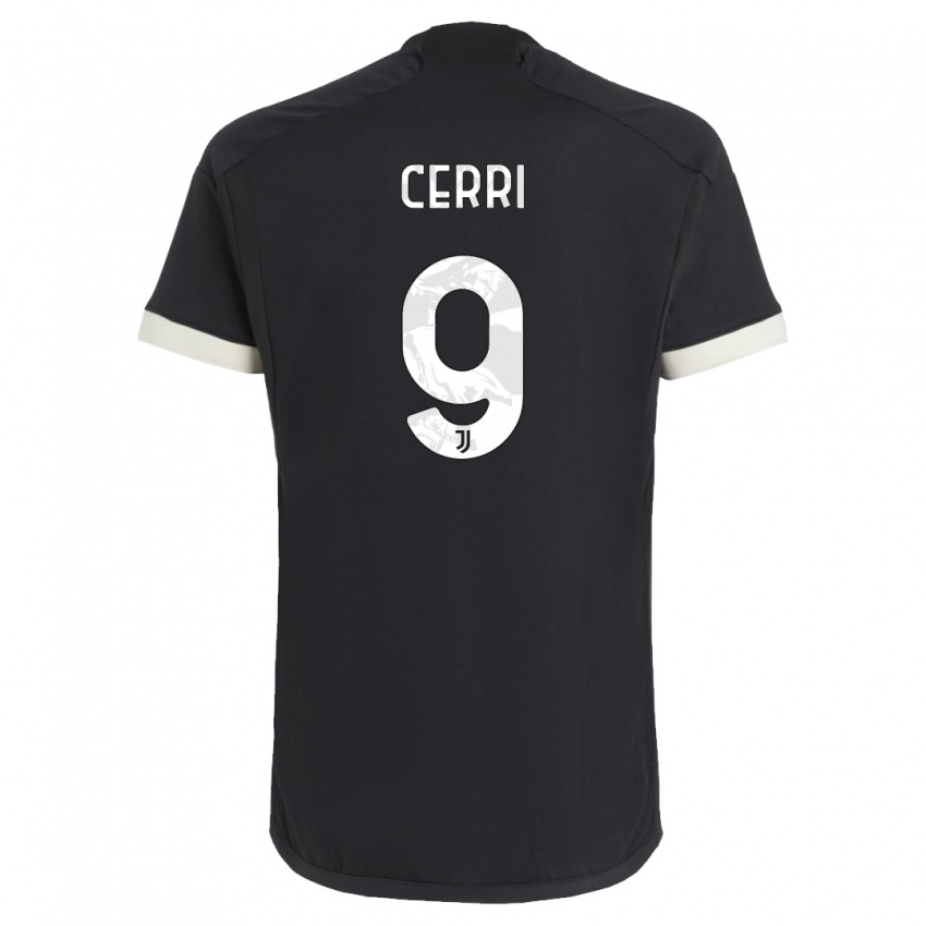 Niño Camiseta Leonardo Cerri #9 Negro Equipación Tercera 2023/24 La Camisa
