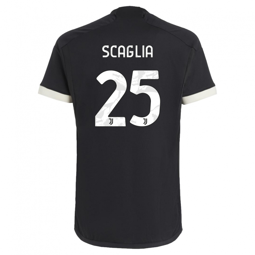 Niño Camiseta Simone Scaglia #25 Negro Equipación Tercera 2023/24 La Camisa