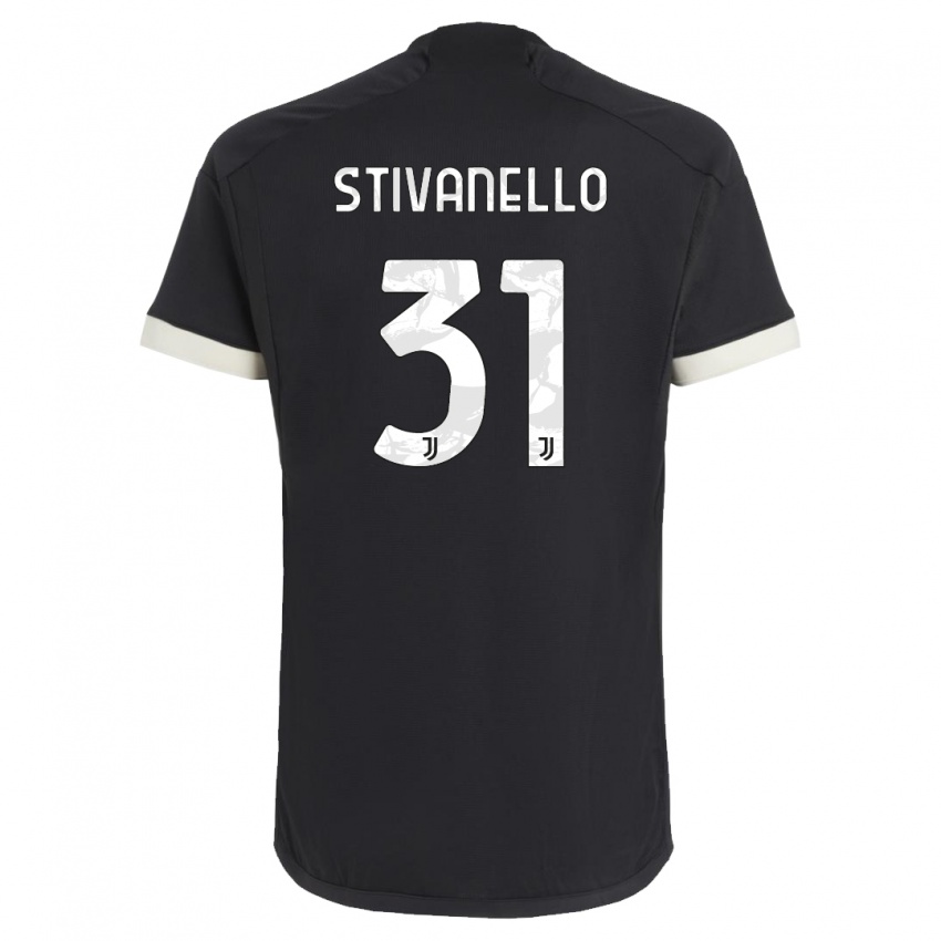 Niño Camiseta Riccardo Stivanello #31 Negro Equipación Tercera 2023/24 La Camisa