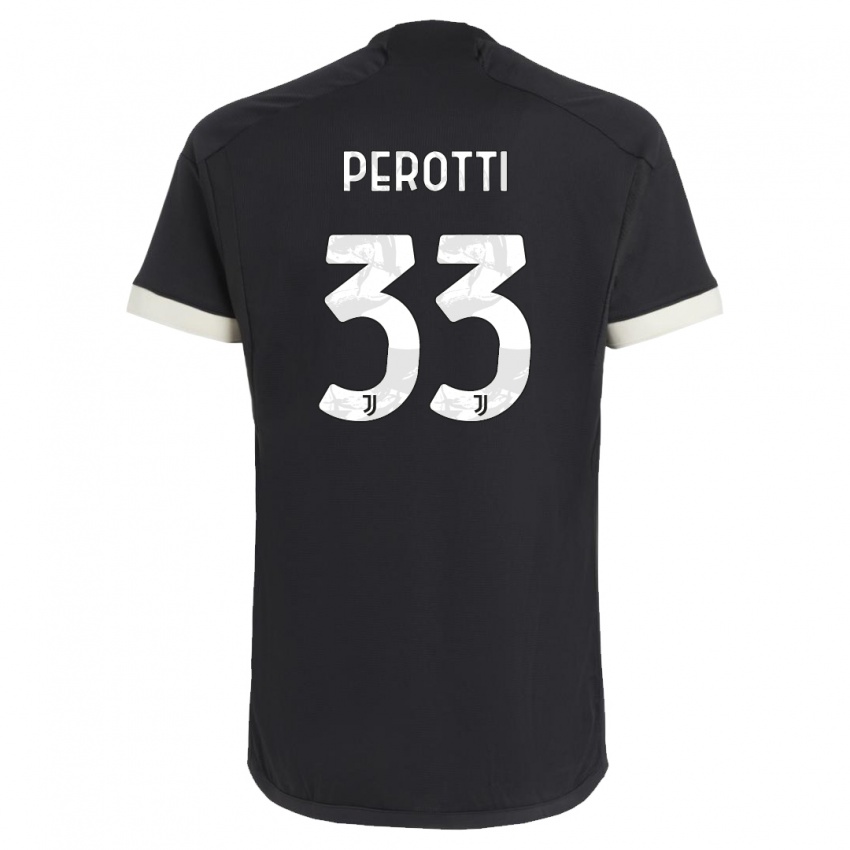 Niño Camiseta Clemente Perotti #33 Negro Equipación Tercera 2023/24 La Camisa