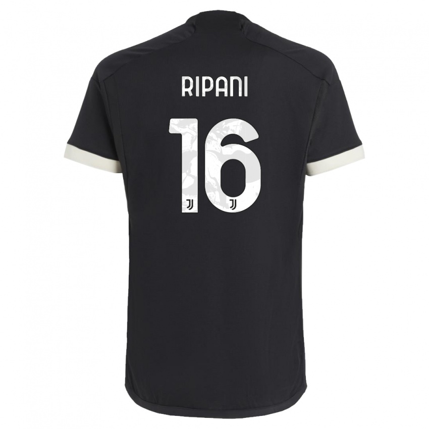 Niño Camiseta Diego Ripani #16 Negro Equipación Tercera 2023/24 La Camisa