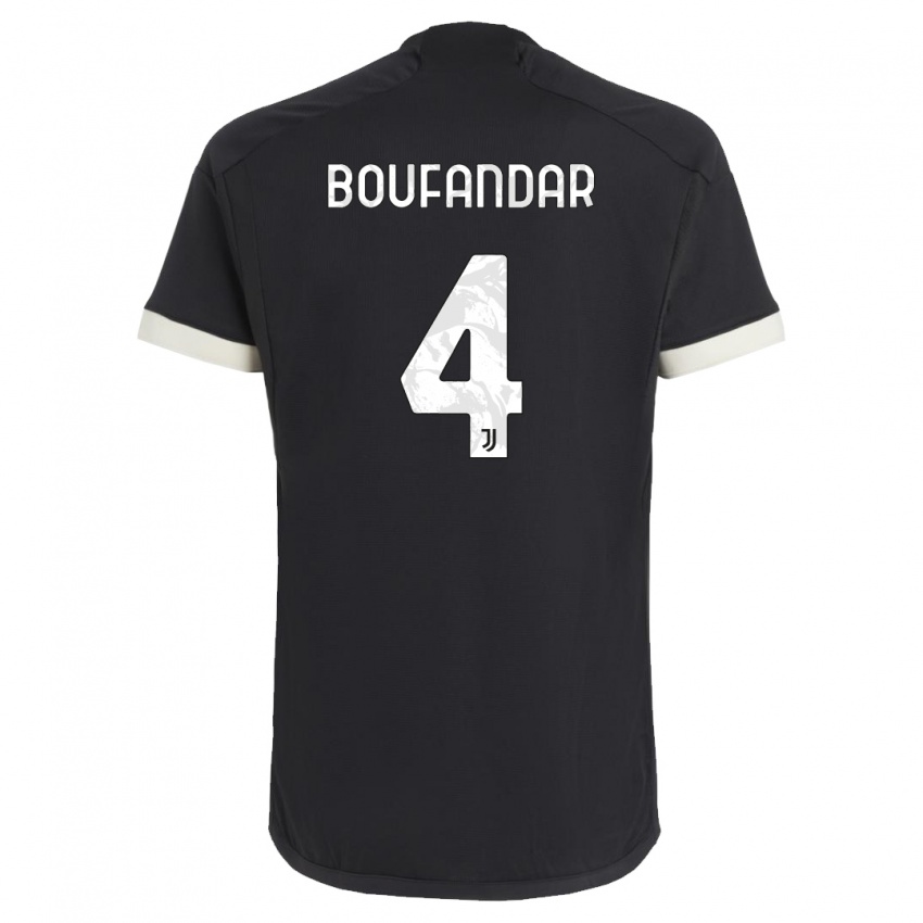 Niño Camiseta Adam Boufandar #4 Negro Equipación Tercera 2023/24 La Camisa