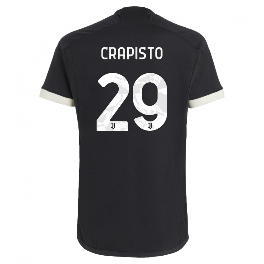 Niño Camiseta Francesco Crapisto #29 Negro Equipación Tercera 2023/24 La Camisa