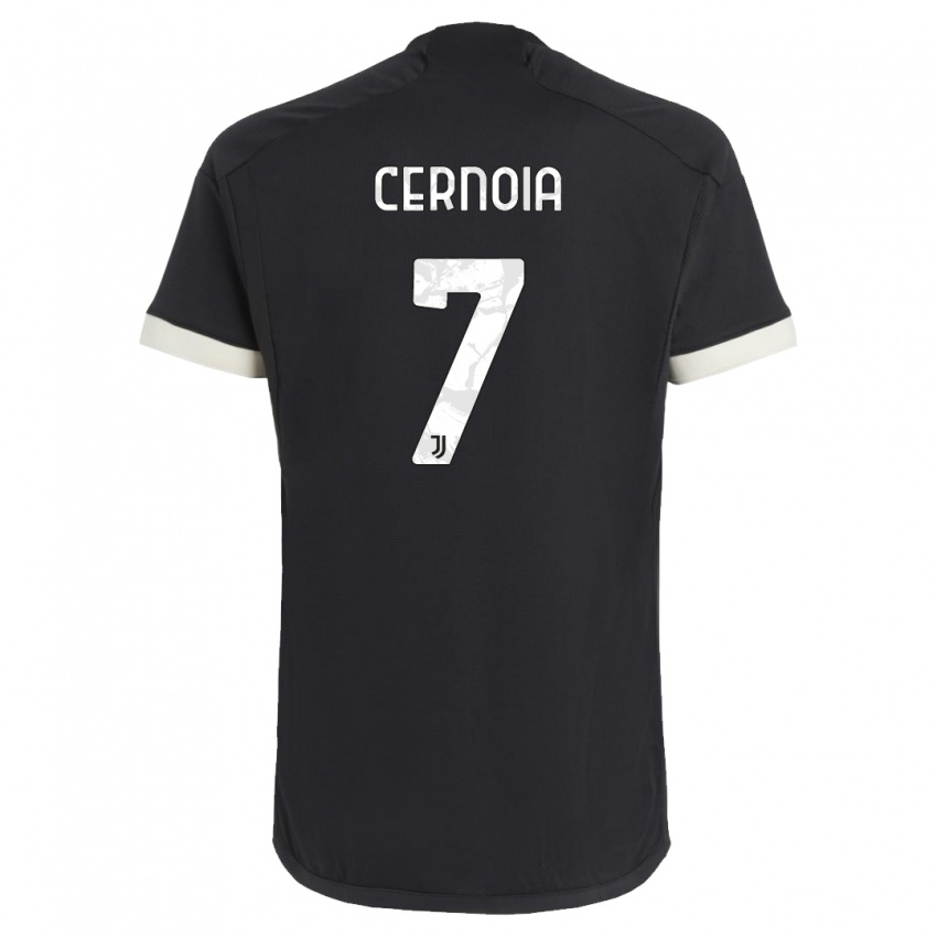 Niño Camiseta Valentina Cernoia #7 Negro Equipación Tercera 2023/24 La Camisa