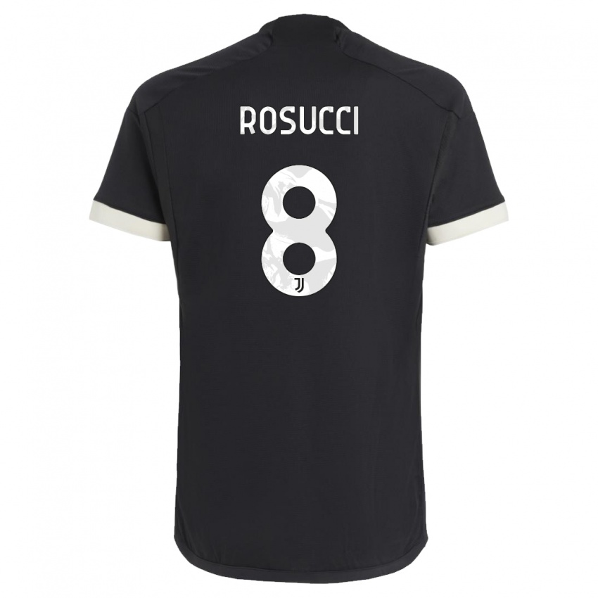 Niño Camiseta Martina Rosucci #8 Negro Equipación Tercera 2023/24 La Camisa