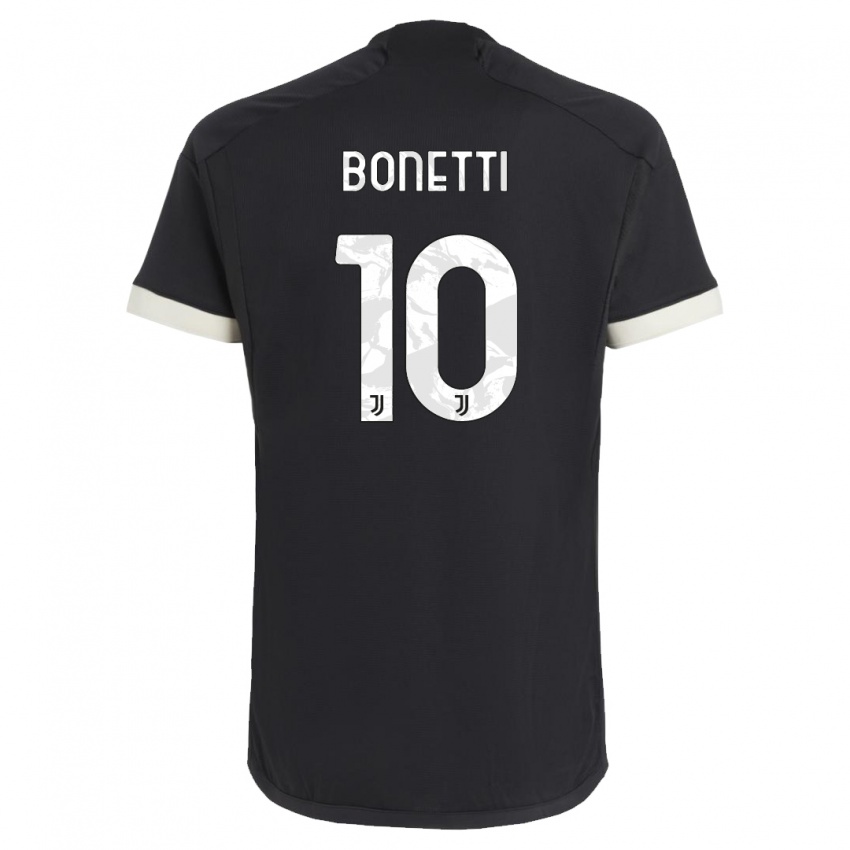 Niño Camiseta Andrea Bonetti #10 Negro Equipación Tercera 2023/24 La Camisa