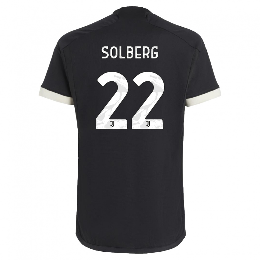 Niño Camiseta Elias Solberg #22 Negro Equipación Tercera 2023/24 La Camisa