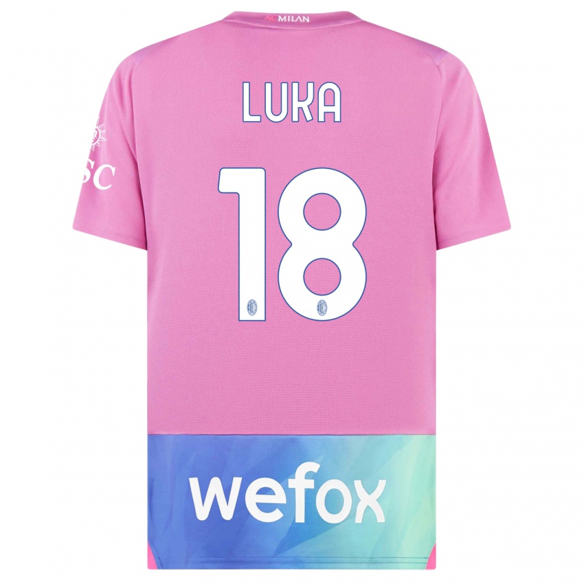Niño Camiseta Luka Romero #18 Rosado Morado Equipación Tercera 2023/24 La Camisa