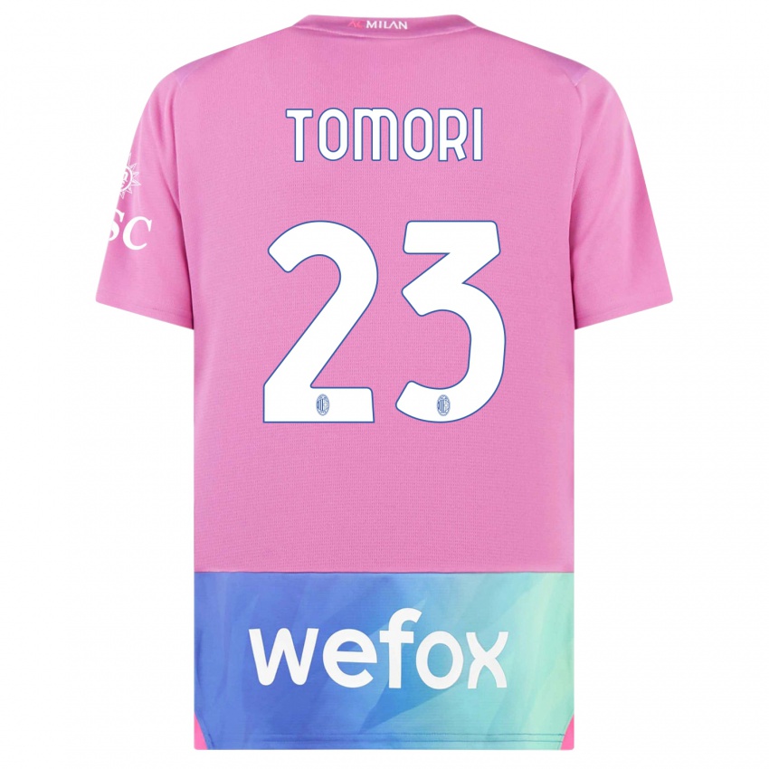 Niño Camiseta Fikayo Tomori #23 Rosado Morado Equipación Tercera 2023/24 La Camisa