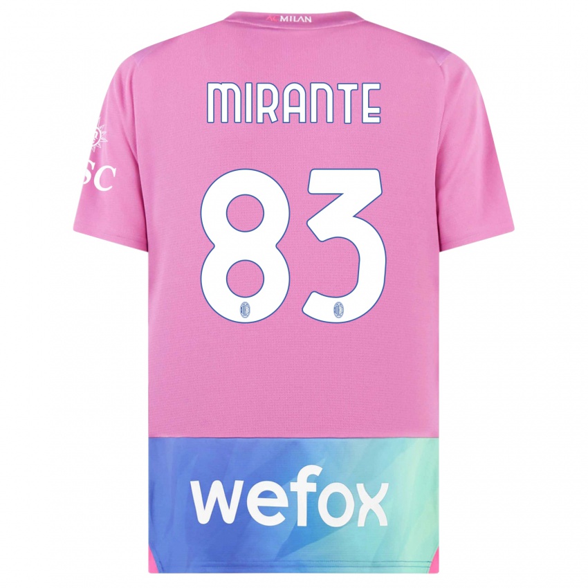 Niño Camiseta Antonio Mirante #83 Rosado Morado Equipación Tercera 2023/24 La Camisa