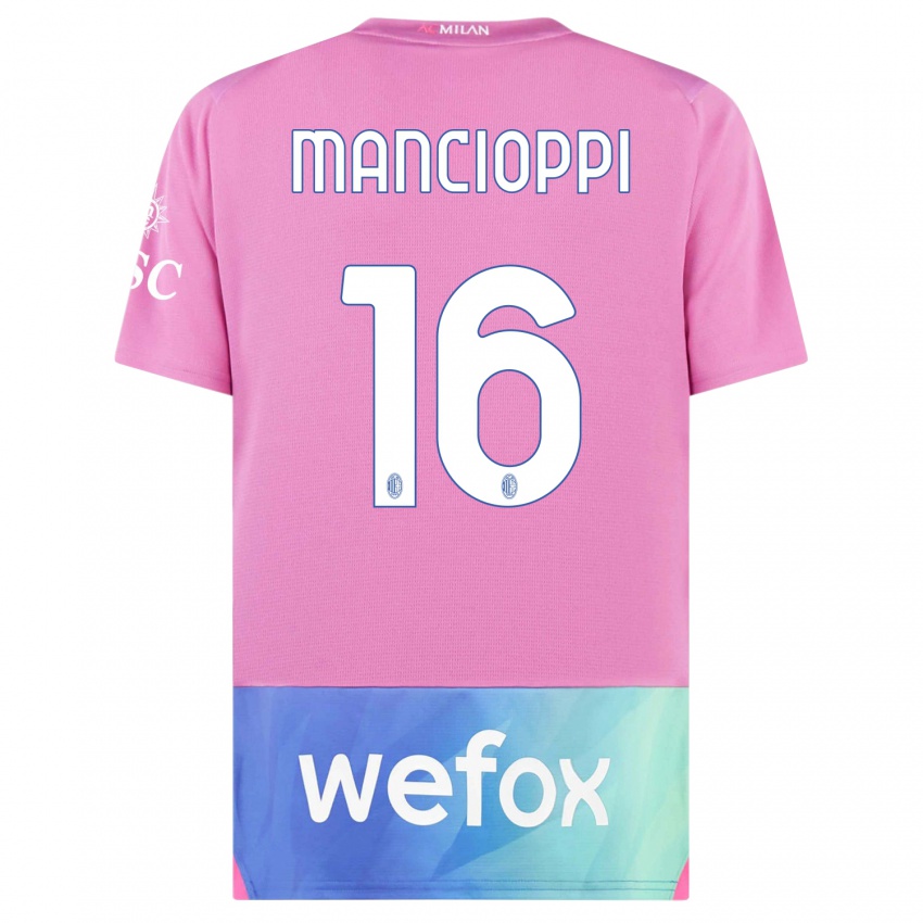 Niño Camiseta Tommaso Mancioppi #16 Rosado Morado Equipación Tercera 2023/24 La Camisa