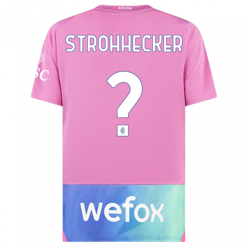 Niño Camiseta Riccardo Strohhecker #0 Rosado Morado Equipación Tercera 2023/24 La Camisa
