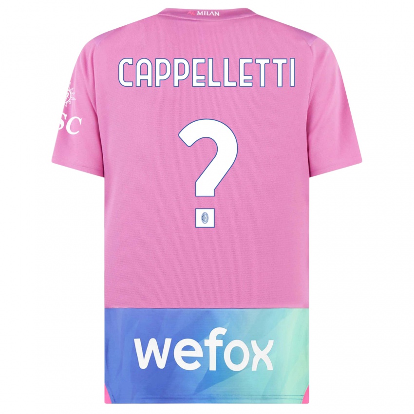 Niño Camiseta Mattia Cappelletti #0 Rosado Morado Equipación Tercera 2023/24 La Camisa
