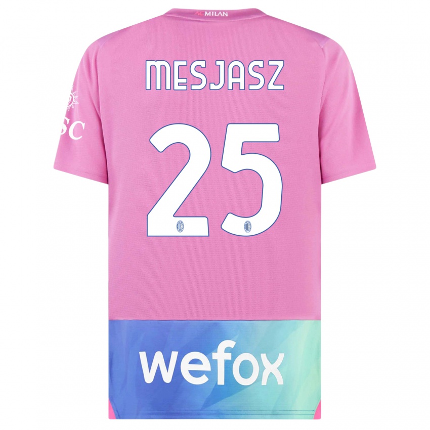 Niño Camiseta Malgorzata Mesjasz #25 Rosado Morado Equipación Tercera 2023/24 La Camisa